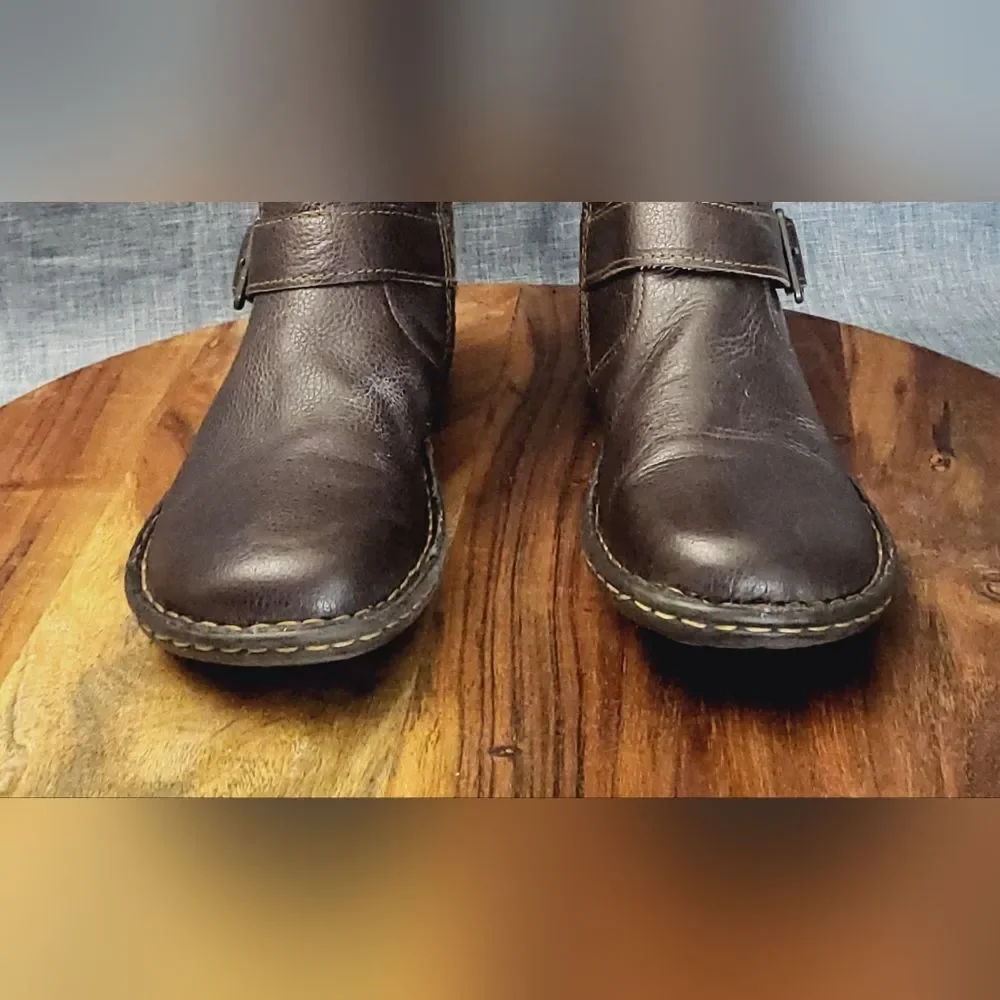 CABELAS Pebbled Leather Tall Knee Riding Boot Brown Sz 8.0 (fits more like 7.0)